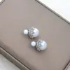 Pendientes de Perla de Sirena con Corona de Aguja Plateada, Pendientes Usables por Ambos Lados, Pendientes de Nicho de Lujo Ligero de Gama Alta para Mujeres
