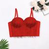 Top Popular de Tubo de Lu Qiuguo, Top de Tirantes Pequeños Bordado con Diamantes de Alta Gama para Mujer, Sujetador Sexy con Varillas Db1570