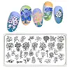 Placa de Estêncil de Aço para Nail Art Mai Taibao Estilo Chinês Placa de Transferência Porcelana Azul e Branca Selo de Óleo Dedo