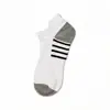 Calcetines de Verano Transpirables para Hombre Tipo Barco, Calcetines Deportivos, Absorbentes de Sudor, Anti-Olor, Malla, Invisibles, Rayas Negras y Grises, Venta al por Mayor Transfronteriza