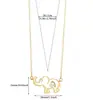 Collar con colgante de acero inoxidable europeo y americano, elefante hueco de la suerte, cadena para la clavícula, joyería popular de elefante en AliExpress