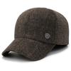 Boné de inverno para homens de meia-idade e idosos, boné de beisebol masculino para atividades ao ar livre, à prova de frio, quente, forrado com fleece, proteção para as orelhas, espessado