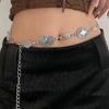 Cinturón de cadena de metal ovalado estilo europeo y americano para mujer, accesorios JK, falda decorativa de verano, sencillo