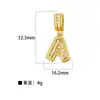 Xi Yin Transfronterizo Europa y América ins Moda Personalidad Hip Hop Colgante Perforado Cobre Microincrustado Circonita Colgante de Cobre de 26 Letras