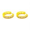 Aretes redondos de diamante de punta oro de arena Vietnam aro para la oreja de chica aretes blancos joyería joyería transfronteriza al por mayor