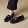 Weiwei Lady 1257-5 Mocasines estilo británico para mujer, zapatos planos de otoño para commuting, cuero suave, sin cordones