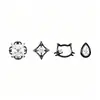 Pendientes serie tinta negra de aleación de titanio F-136, rosca interna de titanio G23, anillos de labio de circonita cúbica, joyería para piercing