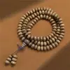 Pulsera de Ágila Blanca de Vietnam Nha Trang 108 Cuentas Cuentas de Oración Budista Joyería para Pareja Cadena para Suéter Cuentas de Incienso
