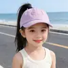 Gorra de Béisbol con Protección Solar para Niños, Se Puede Atar en una Cola de Caballo, Sombrero de Copa Abierta para Niñas, Gorro de Sol de Bebé a la Moda, Gorra con Visera de Protección Solar