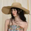 Sombrero de Paja Japonés Plegable de Ala Ancha para Mujer, Sombrero de Sol de Moda de Verano para Playa, Sombrero Parasol de Vacaciones
