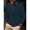 Comercio Exterior Primavera y Otoño Nueva Camisa Polo para Hombre Cuello Solapa Manga Larga Golf Casual Deportiva Top Camiseta de Color Contrastante