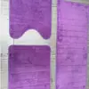 Conjunto de Três Peças para Banheiro Doméstico Tapete de Chão para Banheiro, Tapete Absorvente de Água Antiderrapante, Tapete de Chão para Banheiro de Coral Fleece de Cor Sólida