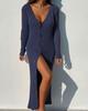 Outono e inverno de 2022 novo cardigã vestido de malha com botões transfronteiriço europeu e americano para comércio exterior feminino roupas femininas
