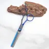 Tesoura Profissional para Cabeleireiro de Venda Quente na Amazon Transfronteiriça, Bloqueio de Cor Preto e Azul Ferramenta Destacável para Corte de Cabelo em Casa
