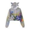 Suéter de ombligo de cintura alta para mujer, suéter con capucha y orejas de gato, moda de comercio exterior, novedad de primavera