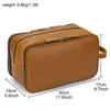 Neceser de Cuero Genuino para Hombres y Mujeres, Cuero Crazy Horse Vintage Bolsa de Cosméticos, Bolsa de Almacenamiento con Forro Impermeable, Neceser