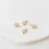 Pulseira DIY Brincos de Estrela Pingente Pingente Colorido Acessórios Ouro 14K Feito à Mão Garra Cinco com Zircônio Colorido Estrela de Cinco Pontas Pequeno Pingente