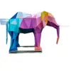 Escultura de Animal Geométrico com Acabamento Espelhado em Aço Inoxidável Personalizada para Exterior Facetada Geométrica Elefante Decoração de Escritório de Vendas em Shopping