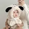 Gorro para Niños Otoño e Invierno Lindo Estilo Coreano Niños y Niñas Bebé Relleno Bufanda para Cuello Infantil Conjunto de Una Pieza Dos Piezas Protección para los Oídos