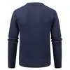 Nuevo Cárdigan de Punto a Cuadros con Cuello Alto para Hombre Otoño Invierno de un Solo Botón con Bolsillos Suéter Abrigo Casual de Felpa