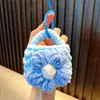Porta-moedas Chaveiro Flor Tecida Mini Bolsa de Armazenamento de Lã para Meninas Outono e Inverno Pelúcia Pequenos Presentes Atacado