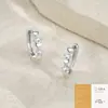 Pendientes sencillos y de moda de plata 925, producto de lujo ligero de alta gama, exquisitos pendientes de aro redondos estilo ins de moissanita