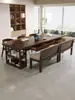 Escritorio Librero Grande de Madera Maciza Mesa Larga con Cajones para Retirar la Sala de Estar Mesa de Estudio para el Hogar Mesa de Comedor Banco de Trabajo Estilo Chino