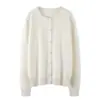 Corte Ajustado, Lujo Accesible, Suave y Amigable con la Piel Chaqueta Suéter de Manga Larga Nuevo Estilo Otoño e Invierno 2025 Cárdigan Tejido 100% Cachemira para Mujer