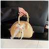 Bolsa de Mão Simples Transfronteiriça Nova Coleção Primavera/Verão 2025 Bolsa de Ombro Transversal com Laço Bolsa Concha Moda Fresca para Mulheres