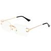 Moda 2023 Gafas de Sol sin Montura de Celebridad de Internet Corte al Borde Gafas de Marco Pequeño Personalizadas para Mujer Gafas de Sol para Fotografía Callejera Europea y Americana al por Mayor