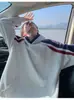 Sudadera con capucha Retro Americana para Hombre Primavera Otoño e Invierno Forro Polar Engrosada Marca de Tendencia Puntada Pesada Color de Contraste Chaqueta de Pareja