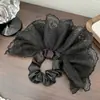 Falda de malla de encaje francés de alta gama, aro para el pelo colgante, tocado, lazo para la cabeza, accesorios para el cabello, cuerda para el cabello