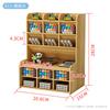 Caja de Almacenamiento Portalápices de Madera Gran Capacidad Multicapa Creativo Moda Portalápices con Múltiples Compartimentos Estante de Almacenamiento para Escritorio de Oficina