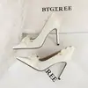 3393-H131 Zapatos de Tacón Alto de Satén Estilo Europeo y Americano para Banquetes con Flores de Encaje, Boca Baja, Tacones Finos, Elegantes Zapatos de Tacón Alto para Mujeres