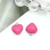 Pulseira Colar Brincos Pingente Coração Esmaltado Dupla Face Aço Inoxidável Gotejamento de Óleo Pequeno Charme Acessórios para Joias DIY