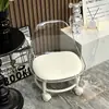 Taburete Pequeño de Acrílico con Ruedas Universales Silenciosas, Taburete para Niños Pequeños, Silla Pequeña de Moda con Ruedas, Taburete Bajo, Taburete sin Costuras para el Suelo