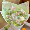 157g Papel Kraft Día de Primavera Graffiti Flor Papel de Regalo Estilo Pastoral Textura Graffiti Papel de Regalo con Flores Suministros para Floristería