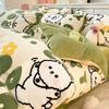 Juego de Cuatro Piezas de Terciopelo de Leche Espesado de Invierno 2024 Nuevo Juego de Tres Piezas de Cama Cálido de Invierno con Forro Polar de Terciopelo Coral