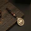 Llavero de latón con doce signos del zodíaco, nube auspiciosa, estilo nacional, marca de la suerte, colgante para bolso de hombre y mujer, adorno para llave de coche.