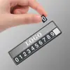 Placa Temporal de Estacionamiento para Coche Placa con Número de Teléfono Móvil Placa de Teléfono de Aleación Magnética para Coche Accesorios de Interior para Coche Adornos