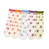 Venta al por mayor, primavera y verano, nuevas medias absorbentes de sudor de seda de vidrio, dulces calcetines de mujer con encaje de tendencia con lindas flores de fruta