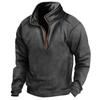 Comercio exterior transfronterizo para hombre nuevo cuello alto media cremallera manga larga suéter táctico jersey entrenamiento deportivo manga larga camisa Polo