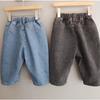 Pantalones Casuales Nuevos Estilo Coreano para Niños Personalizados, Pantalones Simples Sueltos con Bolsillo Grande de Solapa, Cintura Elástica, Jeans para Niños y Niñas