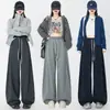 Pantalones de cachemira para mujer de pierna ancha con corte curvo, nueva colección otoño/invierno 2026, forrados de felpa y engrosados, estilo holgado y relajado, con caída fluida, pants casuales