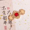 Hebilla para Madre e Hija Hanfu, Cuello Alto Estilo Antiguo, Hebilla Metálica Hombro de Nube, Hebilla de Disco Metálico Ojo de Gato de 35 mm, Chal Estilo Dinastías Ming y Song