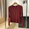 Camiseta de Manga Larga para Mujer con Cuello Henley de Canalé, Nueva Colección Otoño 2026, de Botones, Corte Ajustado, Camiseta Básica 479591