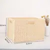 Cesta de Almacenamiento Tejida Caja de Almacenamiento para Escritorio Mesa de Café Caja de Almacenamiento para Ropa y Cosméticos Caja de Almacenamiento de Cesta de Ratán