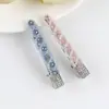 Pinza para el Cabello de Cristal Azul con Sal Marina Coreana para Mujer, Pinza de Alto Nivel para Flequillo Lateral, Exquisita Horquilla para Cabello Suelto, Pinza de Pato Accesorio para el Cabello