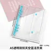 Capa Premium para Caderno de Folhas Soltas, Transparente e Fresca em PVC com Duplo Fecho, Porta-Cartões para Planner A5 com Capas Coloridas Substituíveis