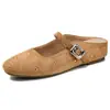 Zapatos Mary Jane Cuadrados Remachados Estilo Nuevo Aumentador de Altura Interior Brisa Nocturna Retro para Mujer 2025 Nuevo Suela Suave con Falda Zapatos de Una Sola Capa